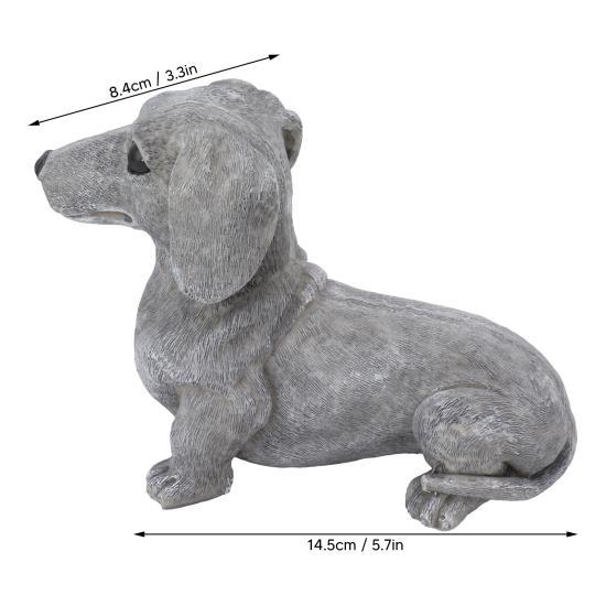 Dog Garden Statues DIY Lifelike Prevent Cracking Resin Dog Statues Home Decor for Courtyard Lawn Dachshund