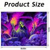 Nuxovilar UV Reactive Tapestry Flaming Scarecrow Pumpkin Scene BlackLight Tapestries Cool UV Black Light Halloween Horror Tapest