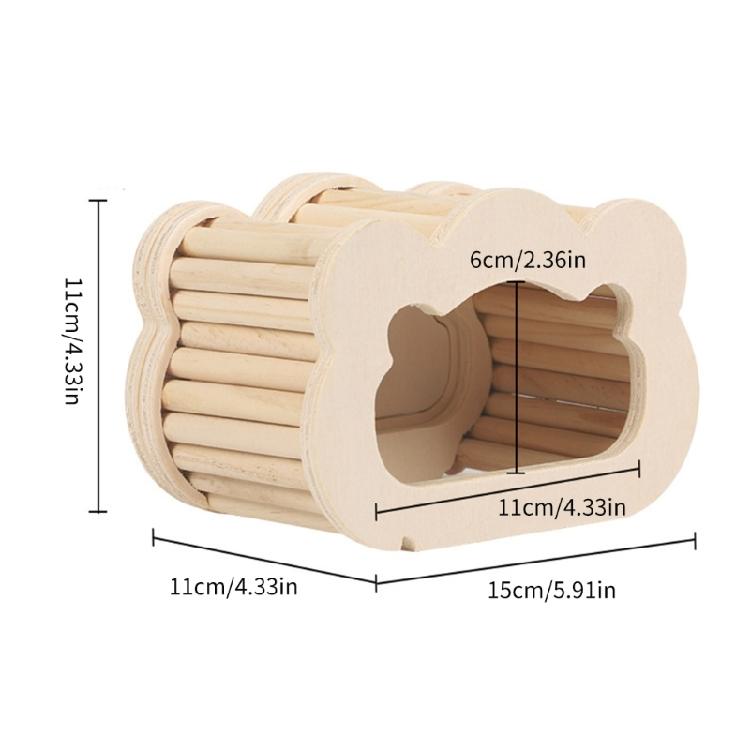 Small Animal Wood Shelter House Small Pet House Cage Accessories Habitat House Hamster Hideouts Playhouse for Chipmunks