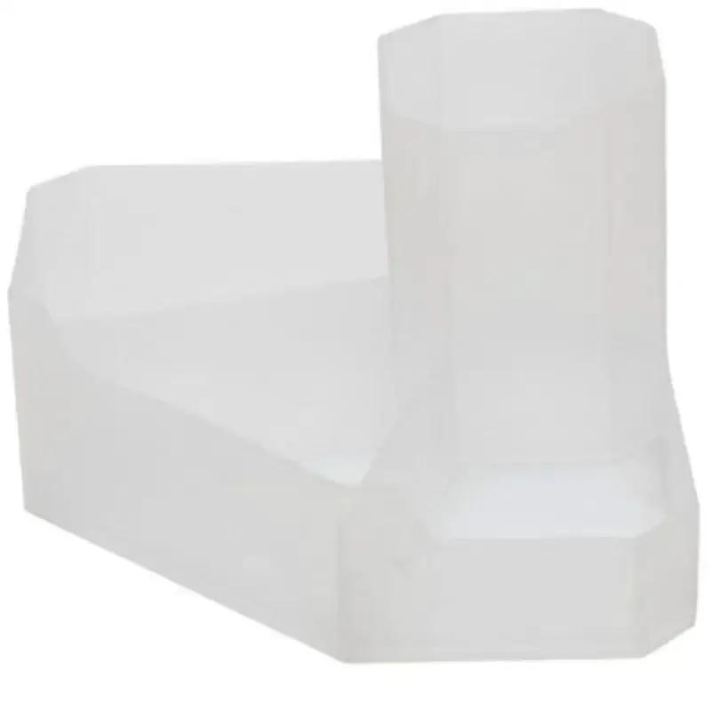 

Креативный новый угловой настольный ящик для хранения канцелярских принадлежностей, косметики, четыре ячейки, ящик для хранения ручек и помады, держатель для канцелярских принадлежностей для дома прозрачный