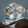 45.72 Cm Diving Helmet Heavy Boston Sea Scuba Diving Divers Helmet with Wooden Base Marine Nautical Home Décor Item