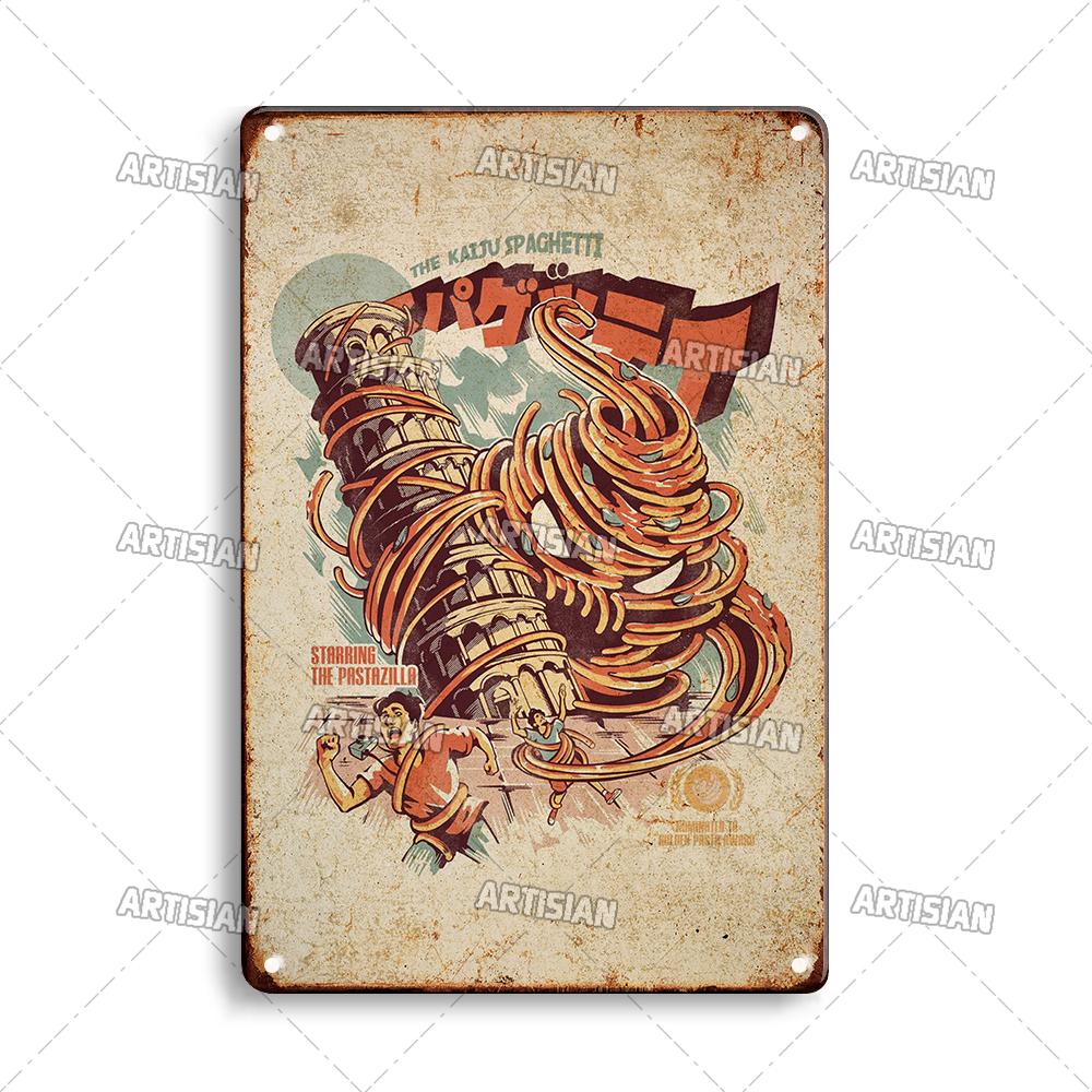 Japanese Comics Metal Poster Food Metal Tin Sign Wall Plate Kitchen Man Cave Cafe Metal Plaque Rusty Industrial Decor