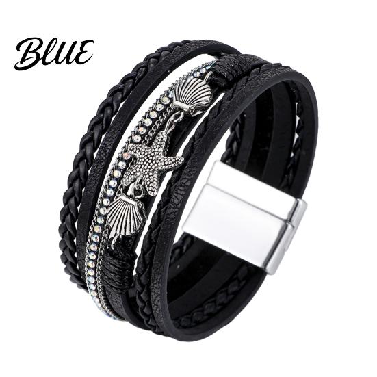 Bracelet Casual Accessory Women Braided Multi-Layer Bohemian Faux Leather Rope