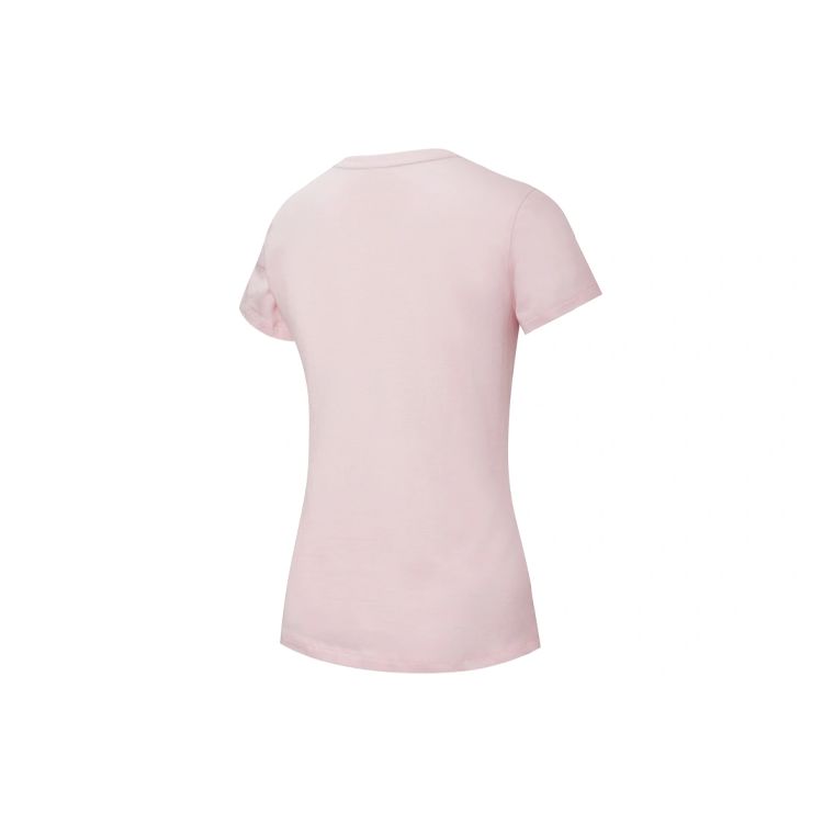 Puma Large Logo Print Sports Casual Round Neck Short Sleeve T-Shirt Women Tops Pink 673075-16