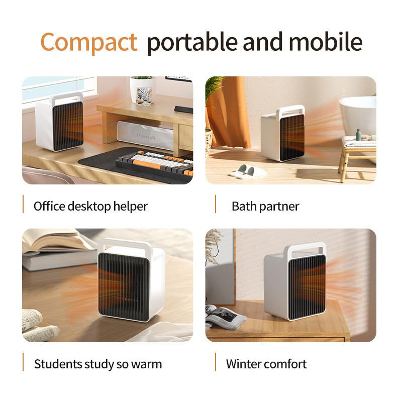 900W Small Portable Hot Air Blower Household Winter Electric Heater Office Desktop Mini Warm Air Fan