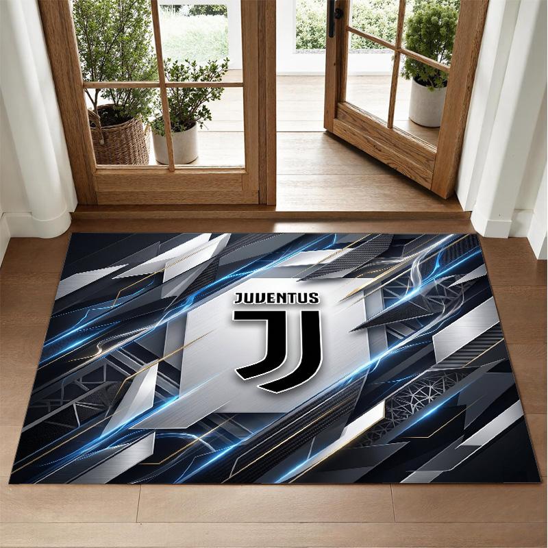 Juventus FC Design Crystal Velvet Rug Soft Decorative Mat for Bedroom Entrance