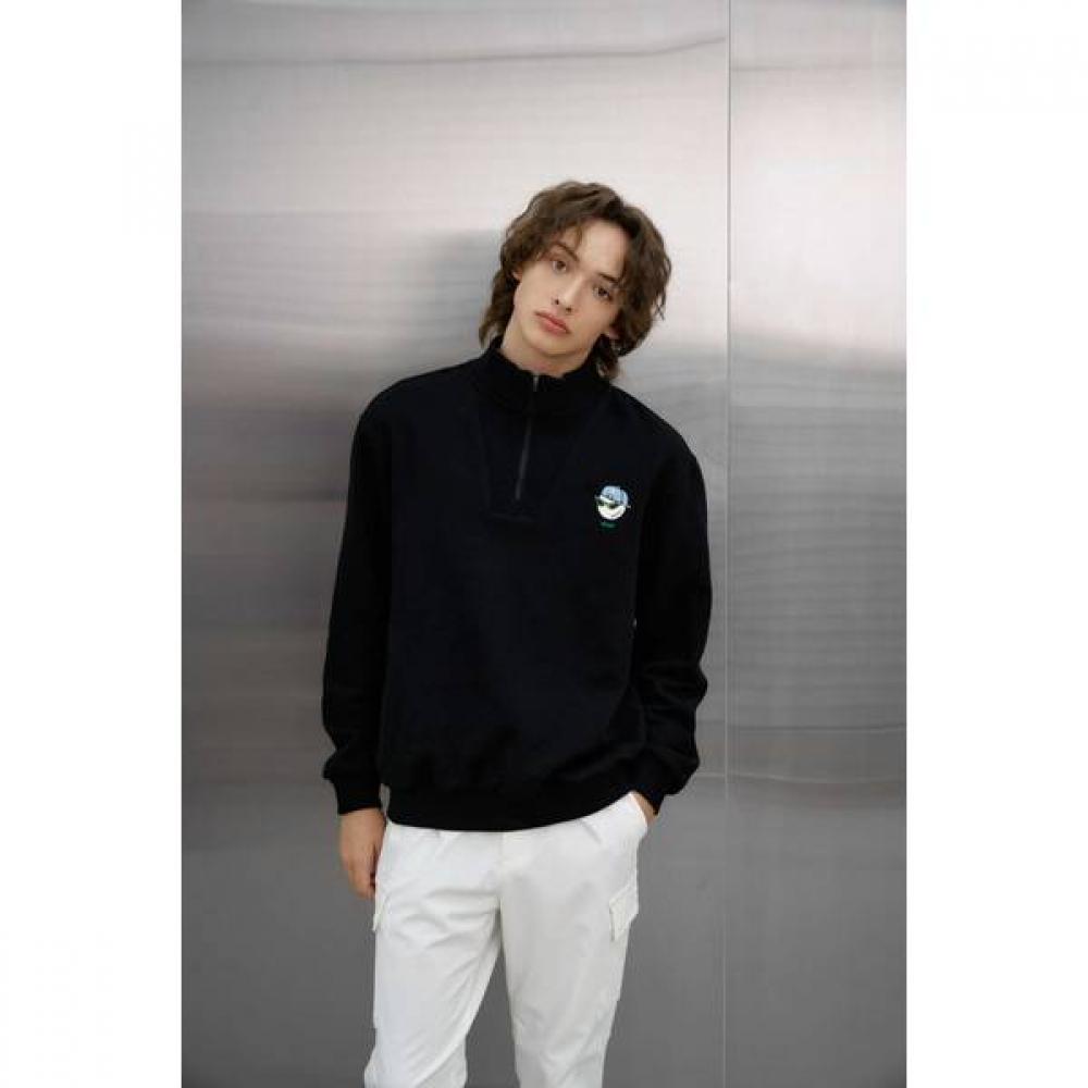 Goxo Fleece Half Zip Sweatshirt Black Swag Ball L(100)