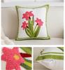 Cotton Canvas Floral Embroidery Cushion Cover American Countryside Outdoor Pillow Covers Decorative Living Room Throw Pillowcase