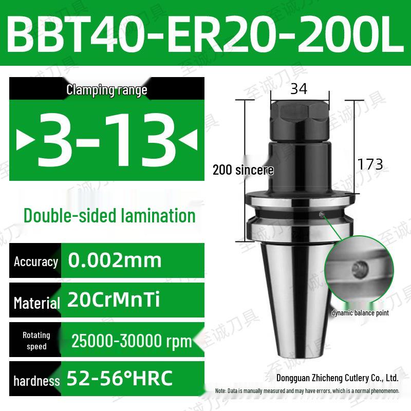 CNC-Hochgeschwindigkeits-Doppelseitiger BBT30/40/50-ER20/25/32 Werkzeughalter mit Dynamischer Auswuchtung
