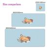 Cute Lazy Orange Cat Mouse Pad Large Computer Office Game Table Mat Rubber Anti-slip Stitched Keyboard Mats 90x40 XXL Desk Pads