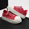 Men Canvas Thick Sole Board Sneakers Breathable Height Boost Casual Shoes for School Walking Travel and Streetwear Sizes 39-46