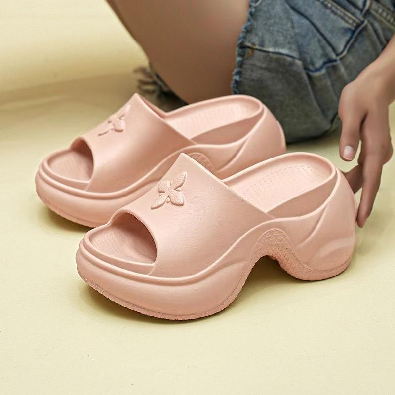 

Cross flower platform slippers women wear in summer new deodorant heightening casual versatile fashion CM 40