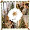 Christmas Tree Star Topper Holiday Treetop Decorations Pre-Lit Glittered Star Treetop For Office Indoor Home Bar Shop Bedroom
