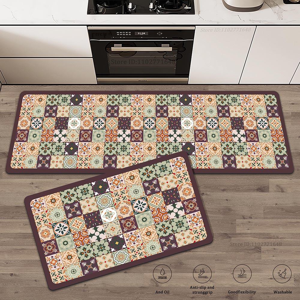 Colorful Non-Slip Kitchen Carpet Washable Floor Mat Dual Surface Absorbent  Doormat Rug Entrance Large Long Quality Mat