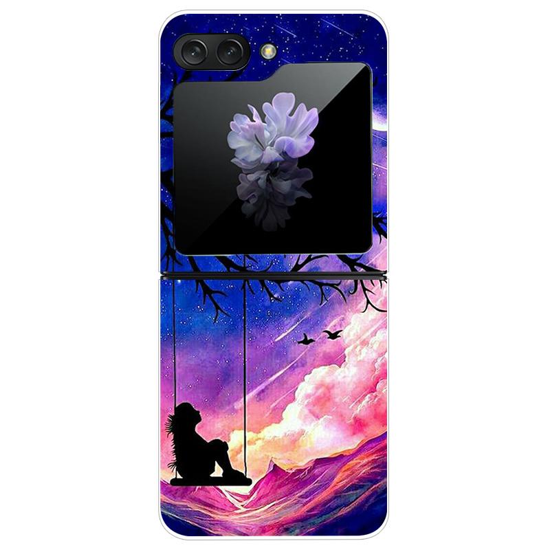For Samsung Galaxy Z Flip 5 5G Case Cute Transparent PC Hard Case Back Cover For Samsung ZFlip5 Z Flip 5 Phone Coque Flip 5 Capa