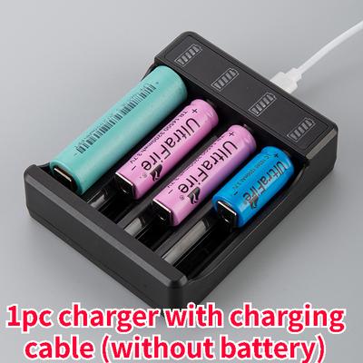 2/4 Steckplätze Batterieladegerät mit LED-Anzeigekabel 4,2-V-Lithiumbatterieladegerät Schnellladeadapter für 18650 18500 16340 14500 26650
