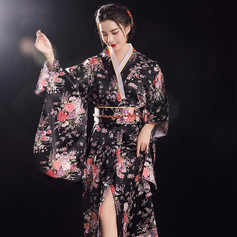 2025 Seiden Plus Size Japanischer Kimono Pyjama - Damen Trendiges Douyin-Inspiriertes Gewand Bademantel Hauskleidung