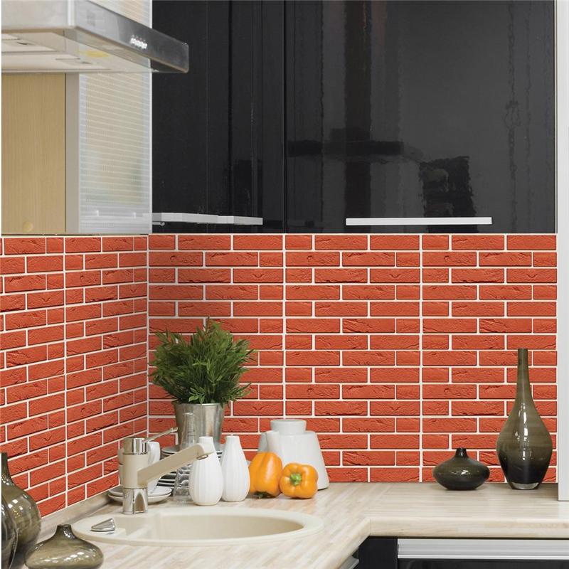 30x30CM Kitchen Touch Feel 3D Texture 4MM Thickness Wall Paper Tile Sticker Decal Home Decoration
