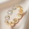 Luxury Female Charm White Zircon Yellow Gold Color Rings For Women Crystal Stone Engagement Wedding Jewelry