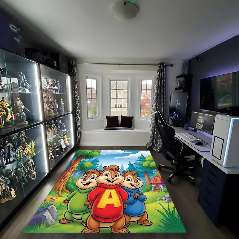 Alvin and the Chipmunks Printed Carpet, Rug for Office Chair Living Room Bedroom Kitchen Room Decor Gifts.
