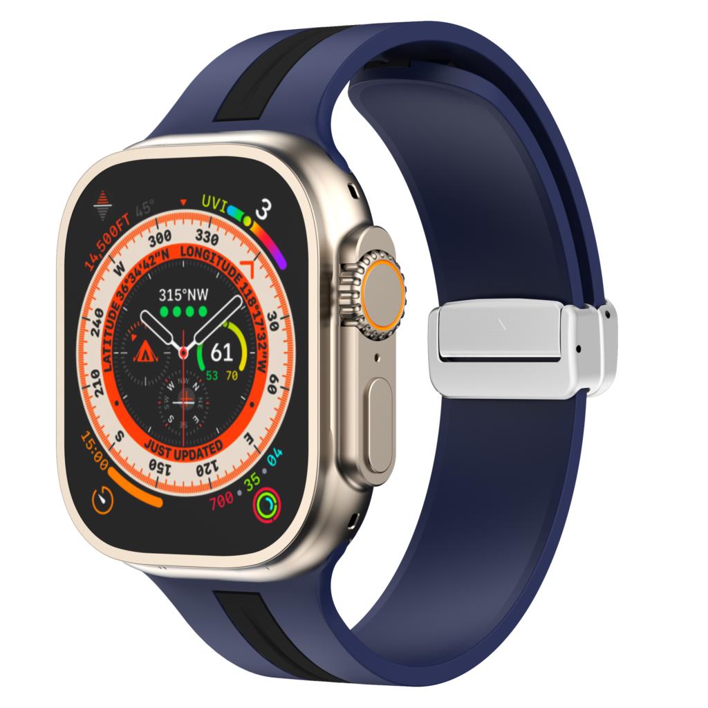Magnetic buckle Strap For Apple Watch Ultra 2 band 49mm 44mm 40mm 45mm 41mm 38mm Silicone Bracelet iWatch series 7 3 6 5 se 8 9