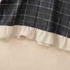 VONDA Women Lapel Neck Casual Long Sleeve Retro Plaid Patchwork Ruffled Shirts Dress