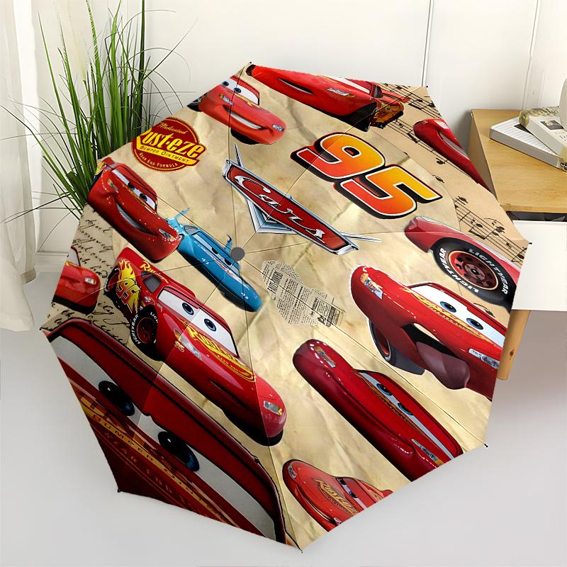 

Lightning McQueen, Cars Automatic Opening and Closing Umbrella, Compact Travel Umbrella, Lightweight and Portable, Suitable for Beach Commut