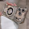 Glitter Diamond for  Bracket Case for For Iphone 16 17 Pro Max 1 14 13 Camera Protector Holder Stand Bling Gradient Cover