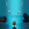 Women's Ethnic Five-Pointed Star Necklace with Tiger Eye Beads On Adjustable Cord