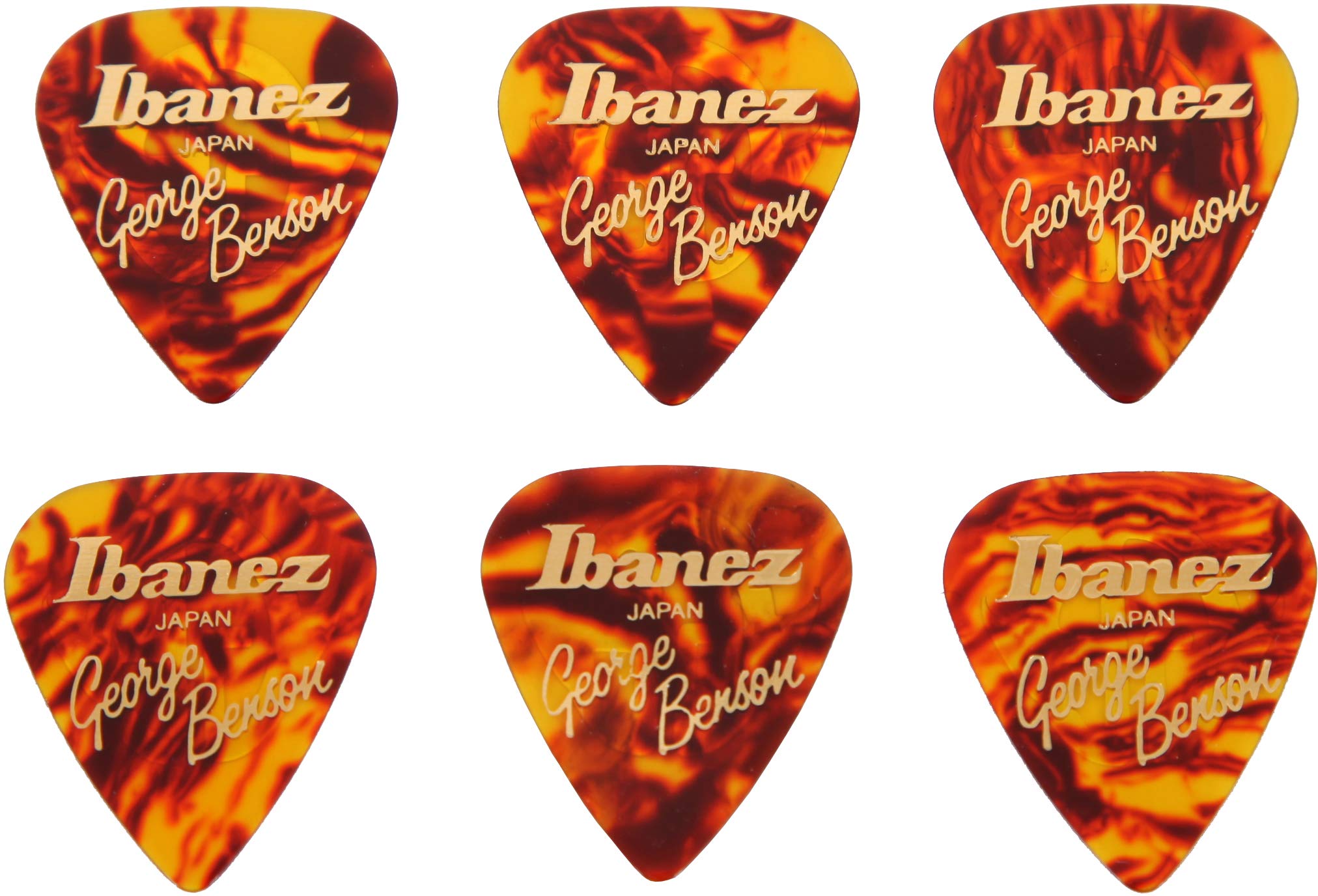 

Ibanez George Benson Signature Pick 6 Pack B1100GB Shell Brown Teardrop