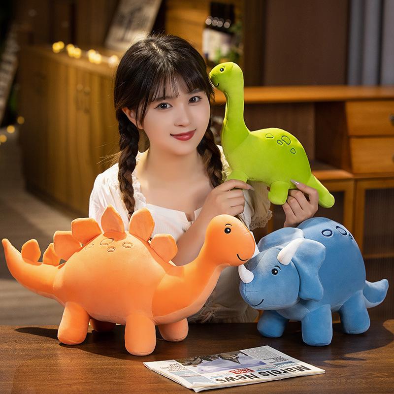 Non-Toxic Colorful Dinosaur Plush Toys Soft Cute Stuffed Animal Kawaii Triceratops Toy For Kids Children Birthday Gift Home Decor
