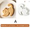 1/5 Stück Hängende Tasse Katzenkeksform Cartoon-Tier 3D-Keksausstecher Fondant-Backform