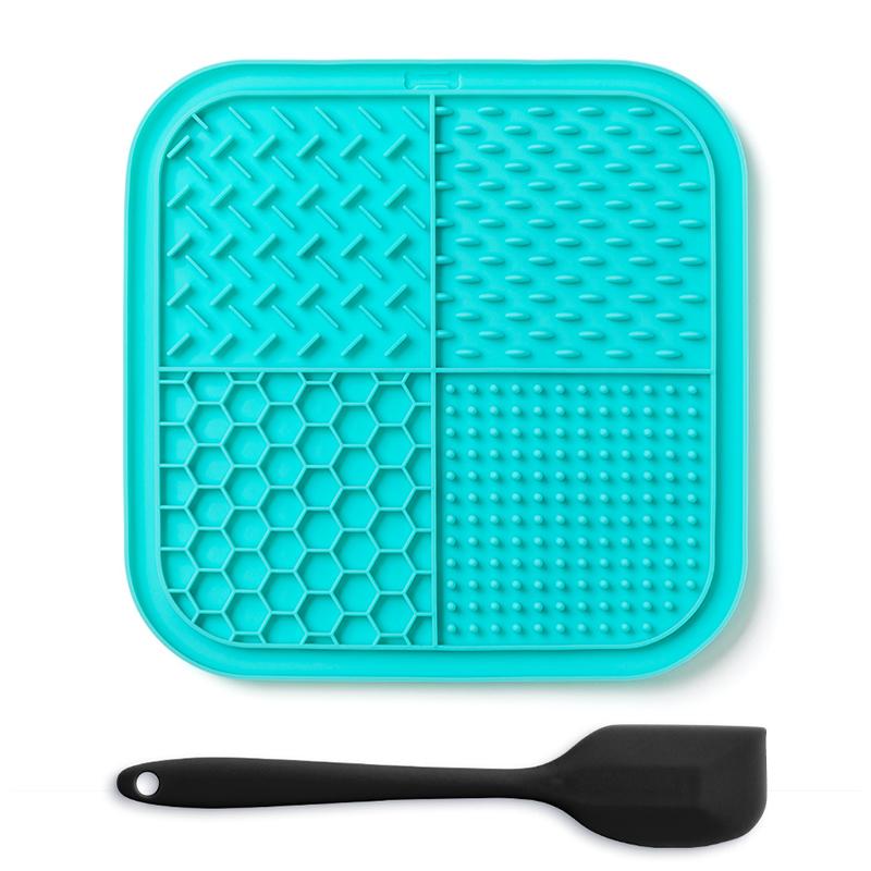 LMETJMA Lick Mat for Dogs and Cats Silicone Licking Mat with Suction Cups for Anxiety Relief Square Dog Slow Feeder Lick Pat