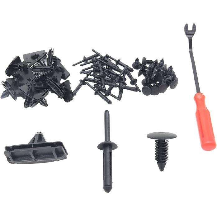 6506007AA Blind Rivet (60 Pcs) Fender Flare Rocker Moulding Clip,Bumper Shield Retainer Clip Part Number 68039280AA 6030441 Compatible with Jeep