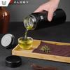 Thermos Bottle Thermal Water Bottle 1L For Coffee Tea Yerba Mate With Infuser Strainer Large Alogy Steel Black + Washing Brush
