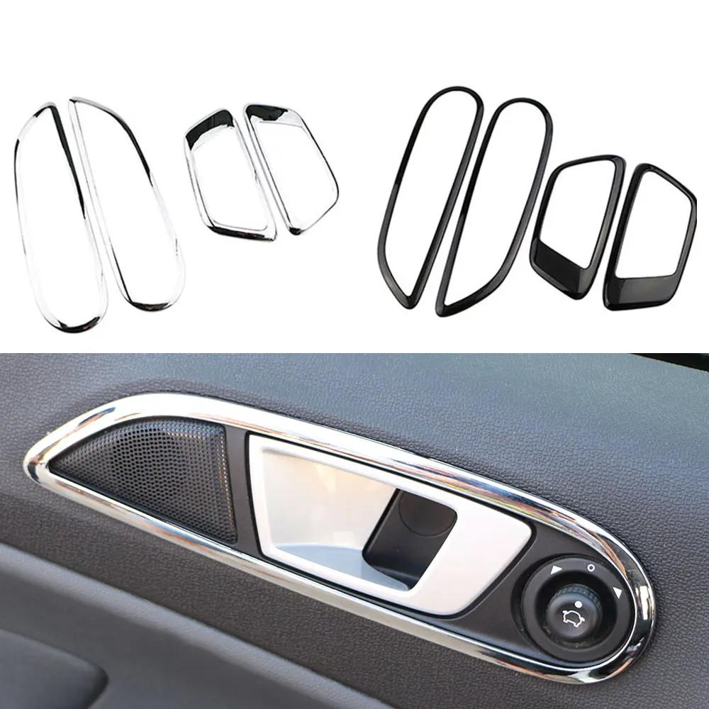 Car Door Handle Panel Frame Cover for Ford Fiesta 2009 - 2013 Decoration Sticker 4Pcs ABS Trim Interior Accessories