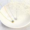 Lala Christie Blue Topaz Square 18K Gold Necklace 0.3ct (lp71-0020-yg)