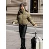 Women Autumn Winter Short Solid Color PU Leather Thicken Outwear Loose Cotton Padded Stand Collar Warm Jacket Coat
