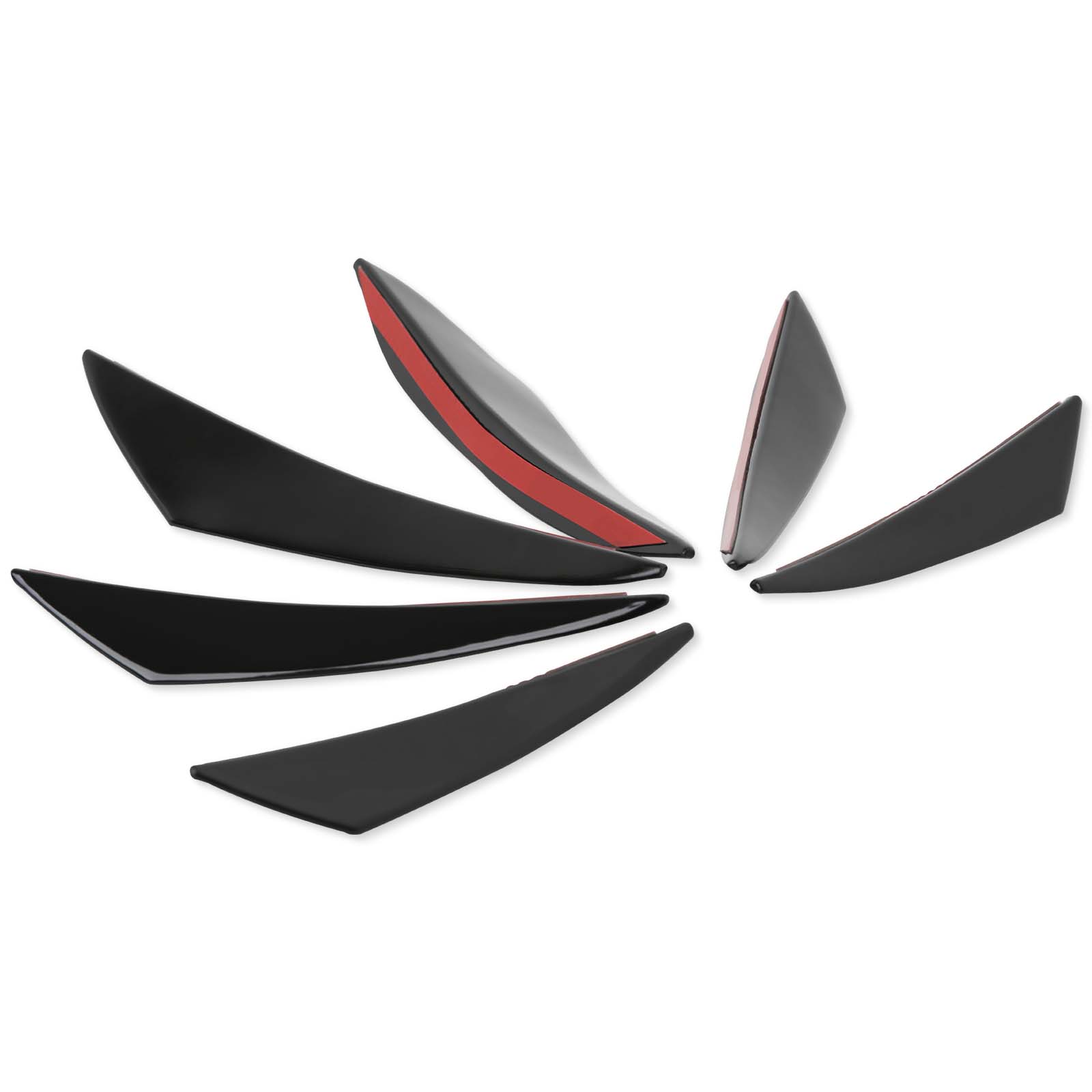 

6 шт. универсальный резиновый автомобильный передний бампер, защита для губ, задний диффузор, авто спойлер из углеродного волокна, сплиттер, крыло чёрный