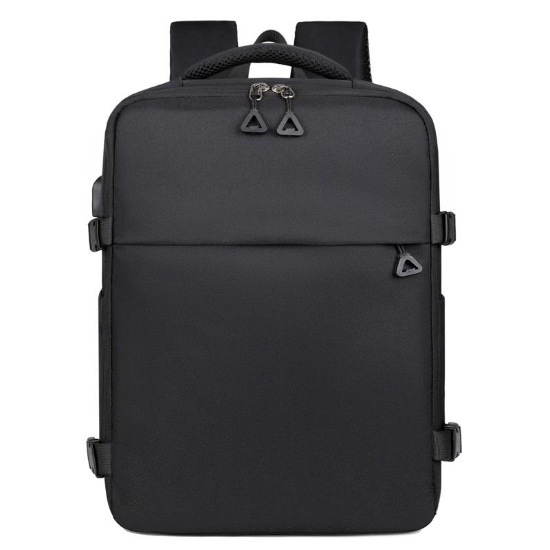 Multifunctional Solid Color Laptop Backpack Set: Casual, Large Capacity, Trolley-Friendly, Outdoor Student Schoolbag