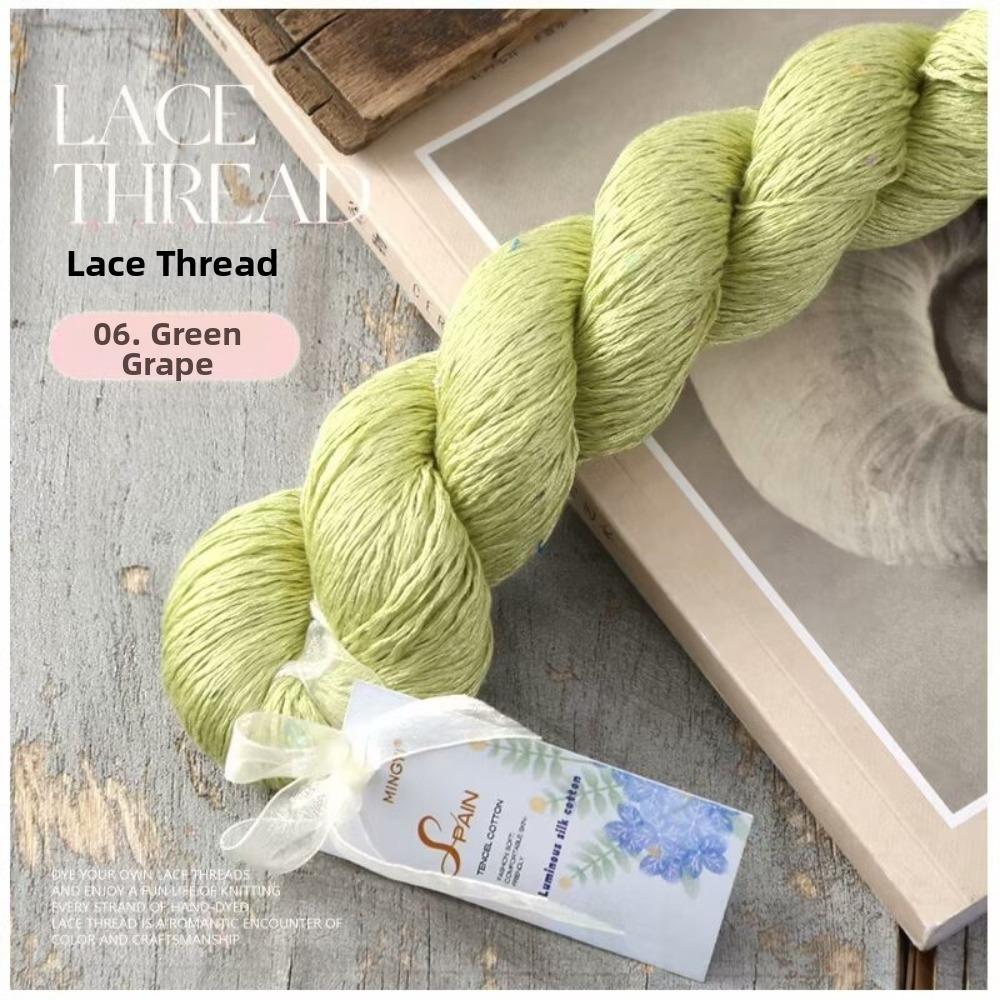 New 100g Weight Tencel Yarn Soft Texture Silk-like Solid Sequins Cotton Yarn Summer Lace Warm Feel Knitting Thread Hand Knitting