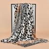 90*90cm Leopard Printed Square Scarf Women Luxury Designers Scarf Fashion Dot Headband Matte Soft Satin Hair Band Handkerchief
