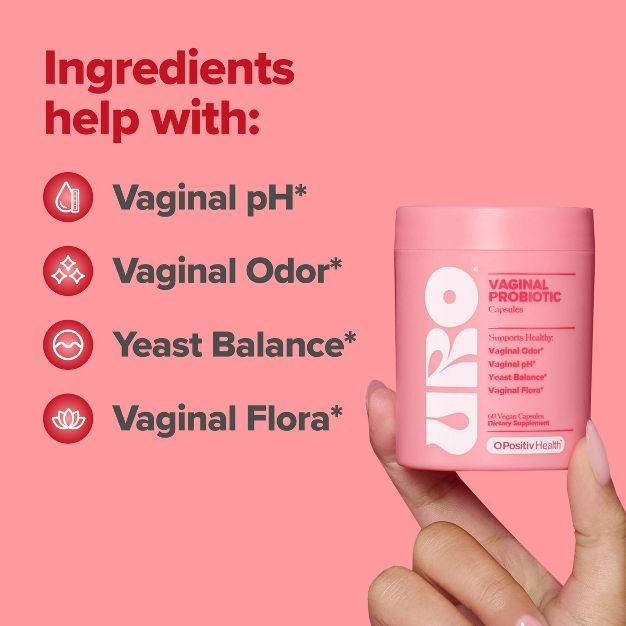 Probióticos Vaginales O Positiv URO para Mujeres Equilibrio del pH con Prebióticos y Lactobacillus – Promueve un Olor y Flora Vaginal Saludables, 60 Unidades (Paquete de 1)