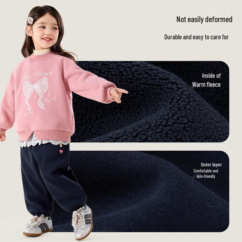 Toddler Girls' Winter Thickened Casual Pants