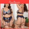 American Floral European Embroidery Lingerie Set Sexy Temptation
