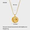 European and American retro moon sunflower pendant necklace stainless steel plated 18k gold jewelry accessories niche design