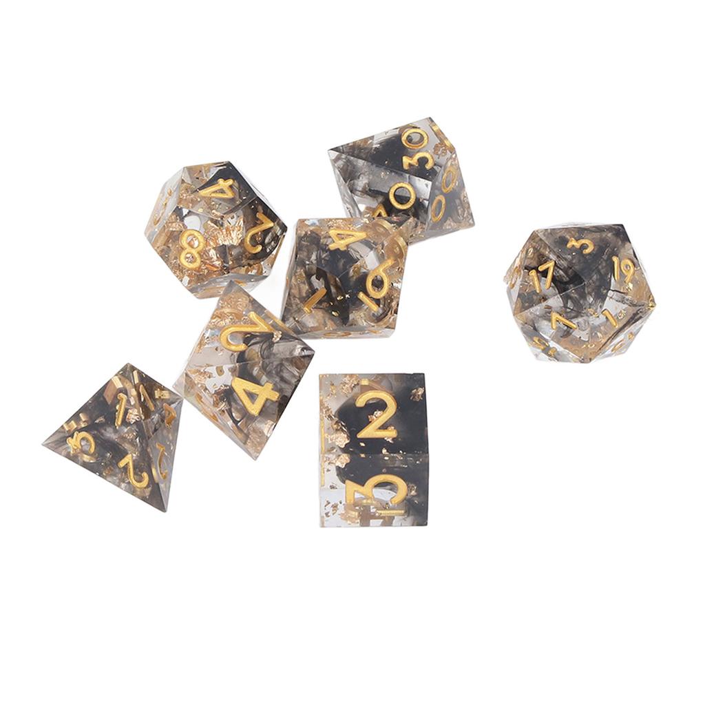 7 Stück Polyedrische Harzwürfel Set Klare Zahlen Rollenspiele Exquisites Sammlerstück Geschenk für