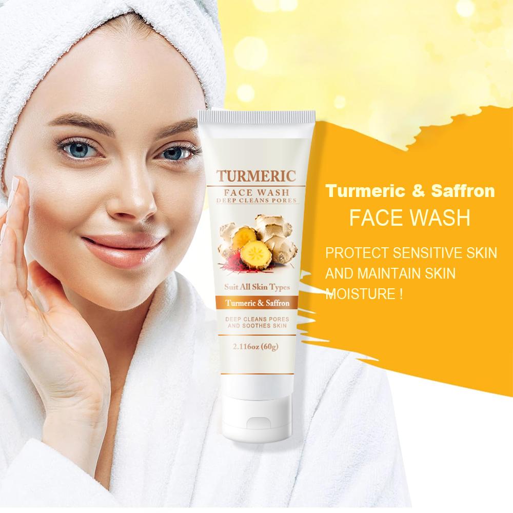 Turmeric Face Wash-Deeply Cleans Pores and Soothes skin-Moisturizing and Brightening Facial Skin-Suitable For All Skin Types
