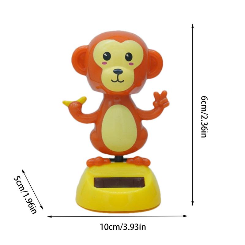 Solar Dancing Toys Swinging Red Monkey Doll Decor Auto Ornament Accessories With Solar Panels For Work Areas Homes Cars And