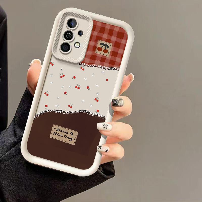 Samsung Phone Case with Cherry Pattern,Cherry Case for Samsung A15/A55, S24 Ultra/S23 FE, S22 - Step-style Full Coverage Shockproof Cover